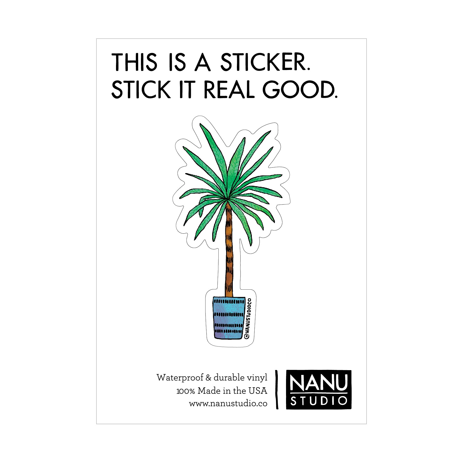 Palm - Illustrated Nature Potted Plant Sticker – NANU Studio