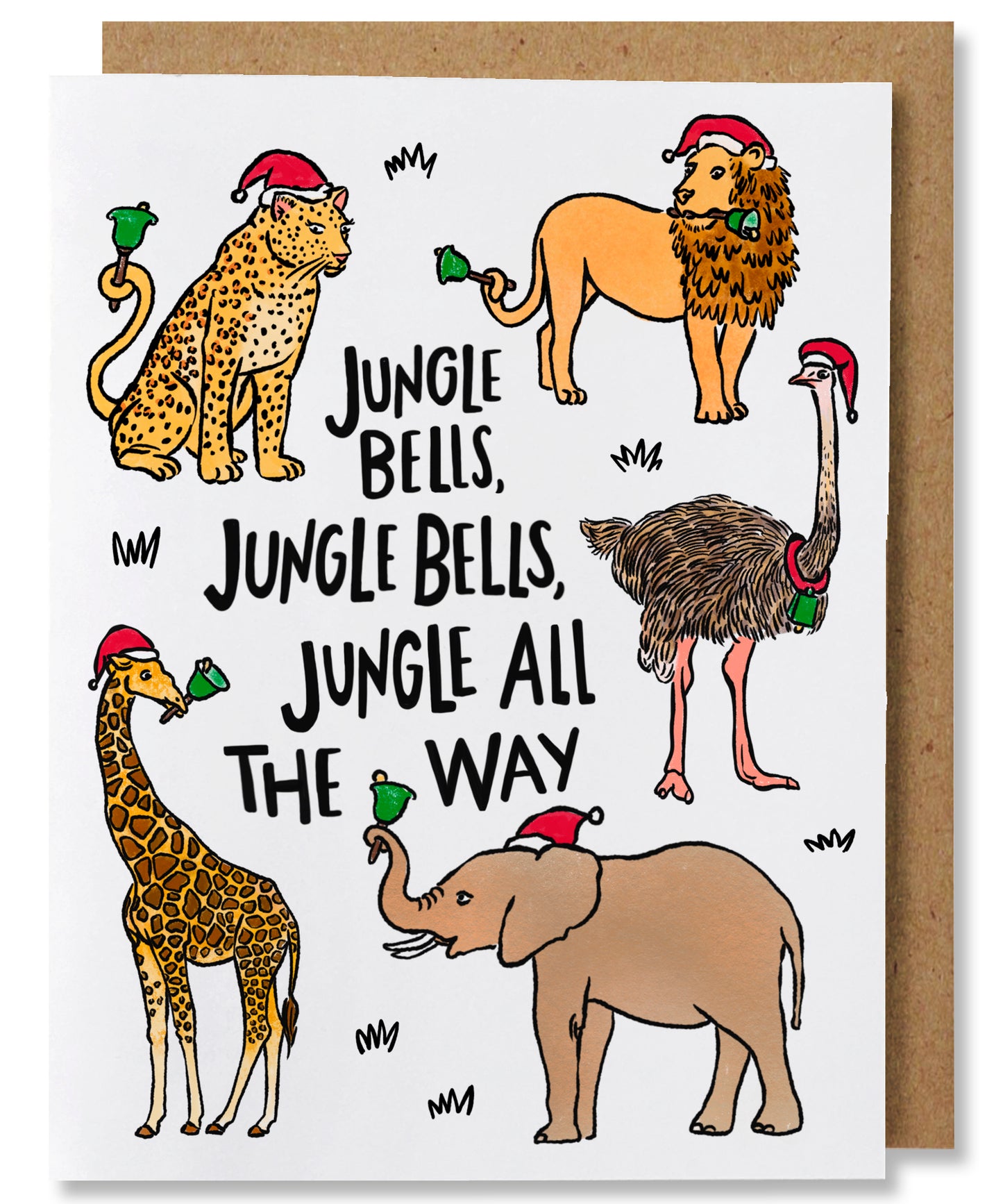 Jungle Bells Christmas Card  Funny Christmas Cards – Nine Two Design